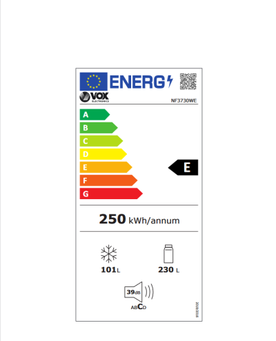Хладилник VOX NF 3730 WE