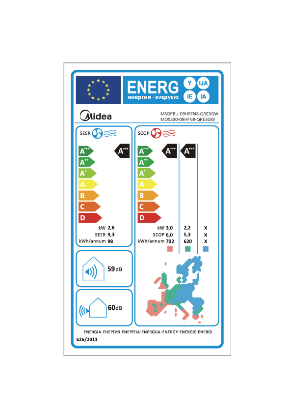 Хиперинверторен климатик Midea Oasis Plus Nordic MSOPBU-09HRFN8-QRE3GW
