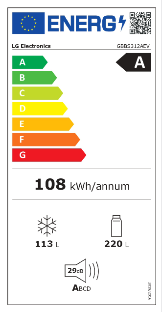 Хладилник с фризер LG GBBS312AEV