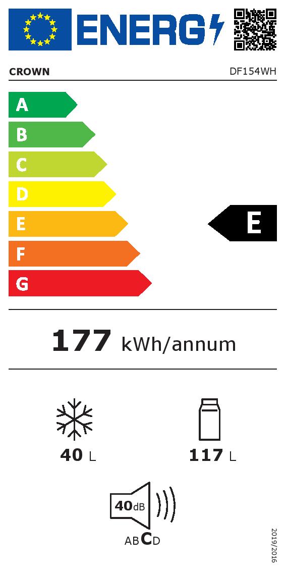 Хладилник с горна камера Crown DF154WH